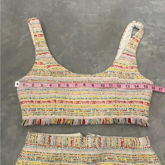 NBD Shawna Tweed Crop Top & Blair Mini Skirt Set in Pastel 27014 - Picture 4 of 12